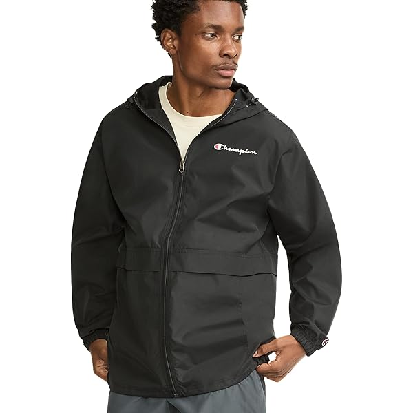 Champion mens Stadium Packable Jacket, Left Chest Script